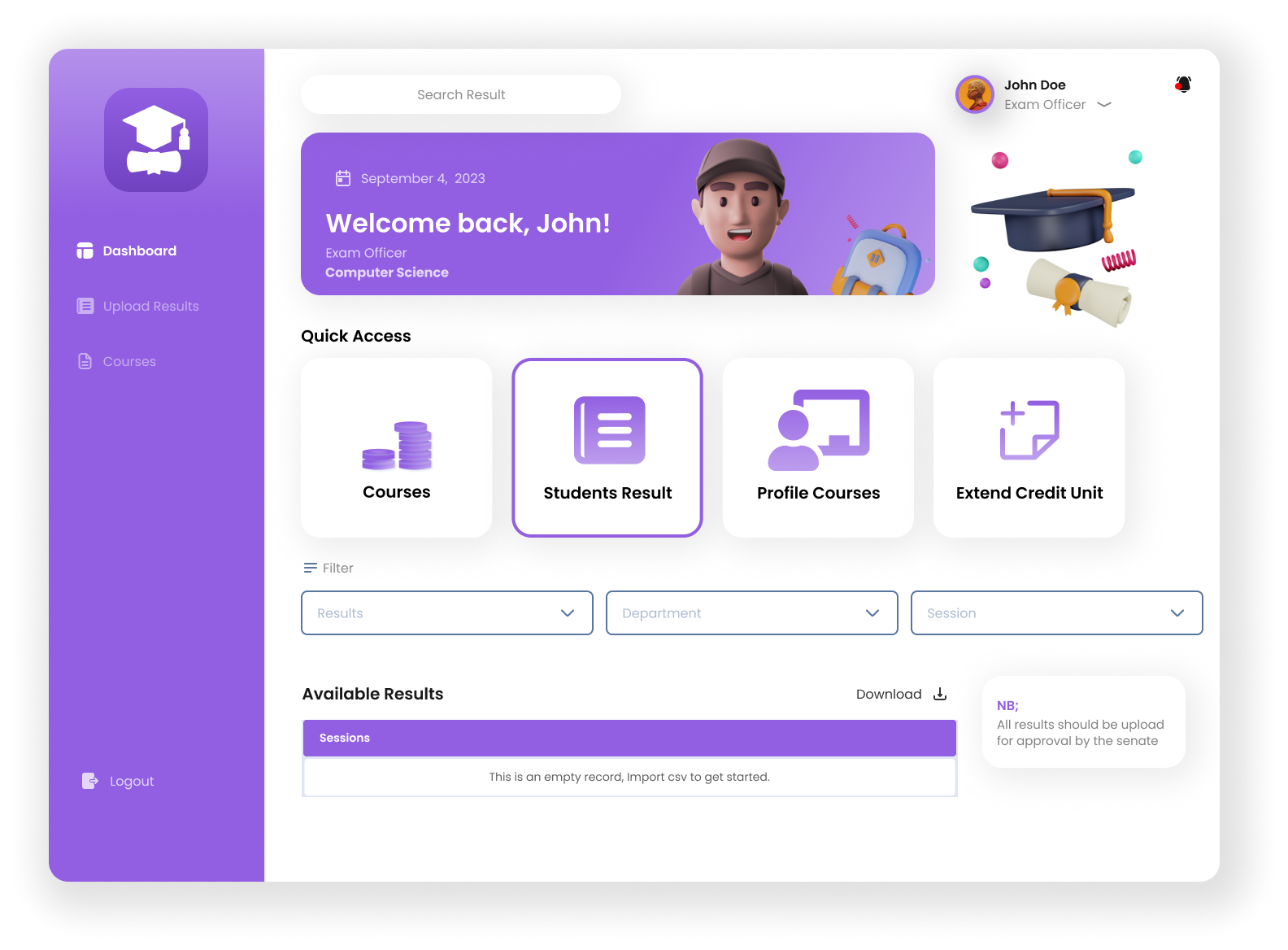 School Portal Screenshot